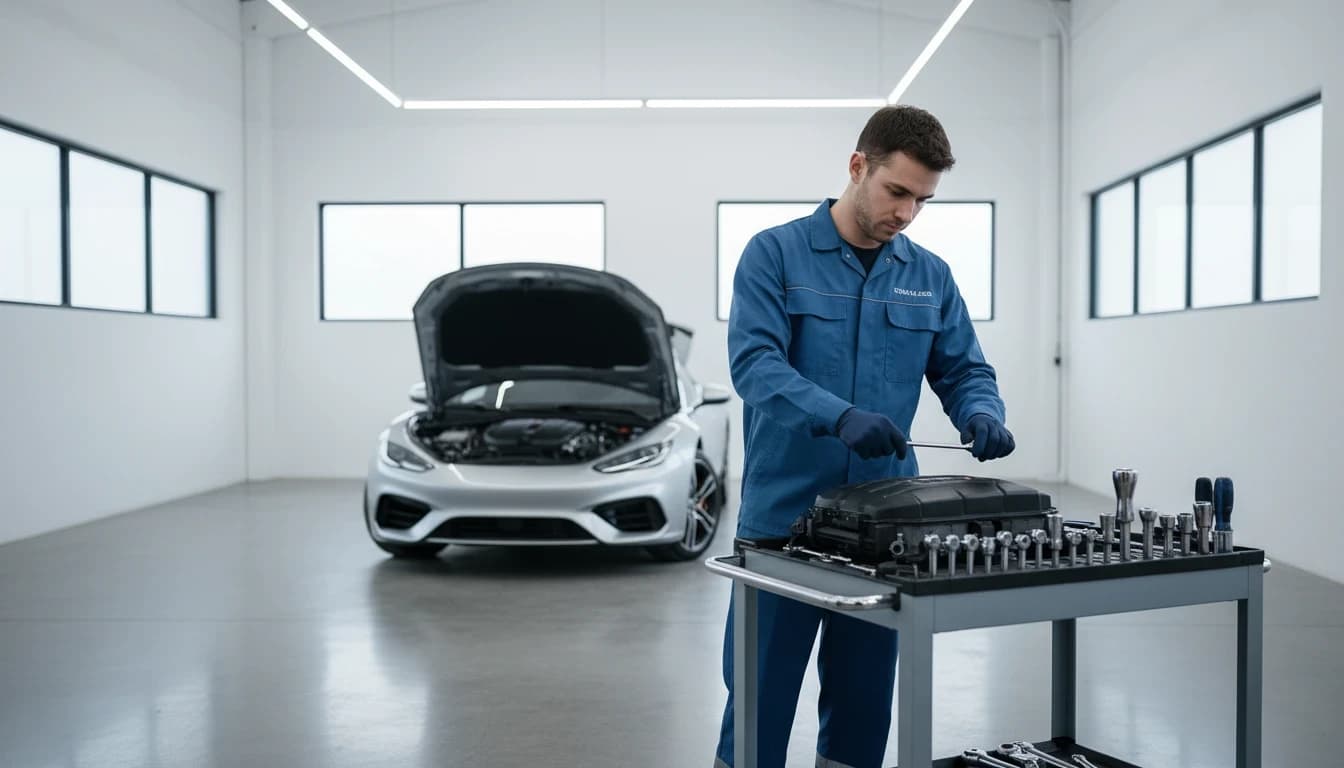 Automotive technician working in the shop